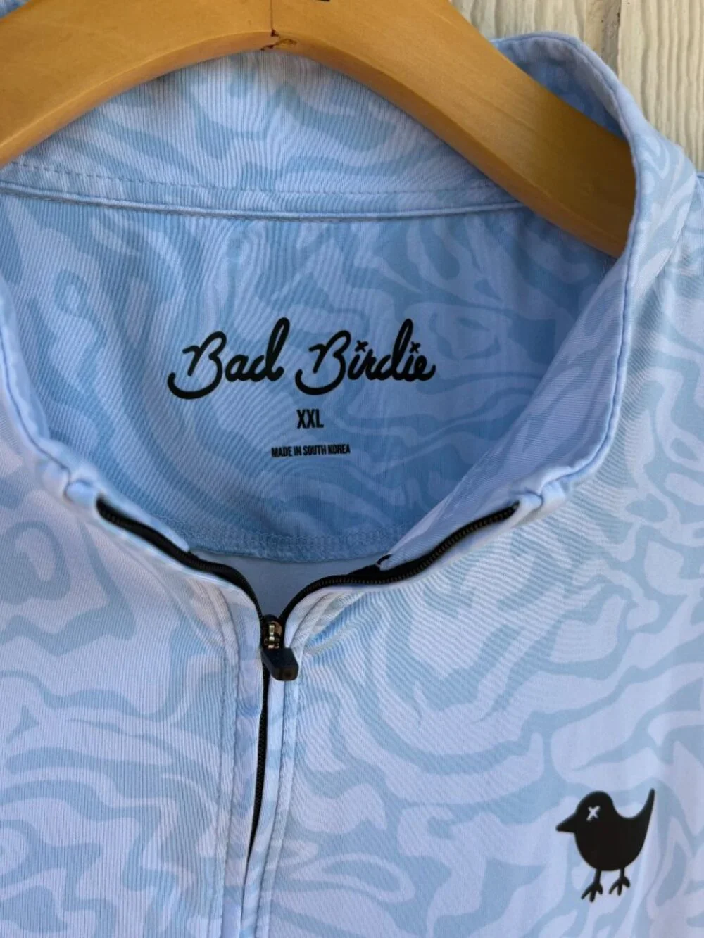 Bad Birdie Golf Drip Tide 1/4 Zip Pullover Sweater Men's 2XL Blue Performance